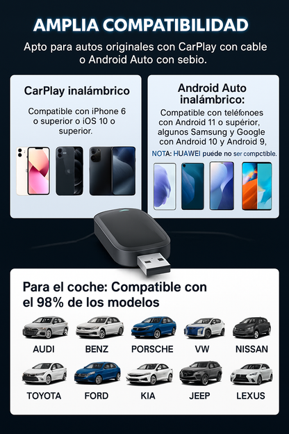 CarPlay sin cables en segundos – Nocabl™ 2025 🚗